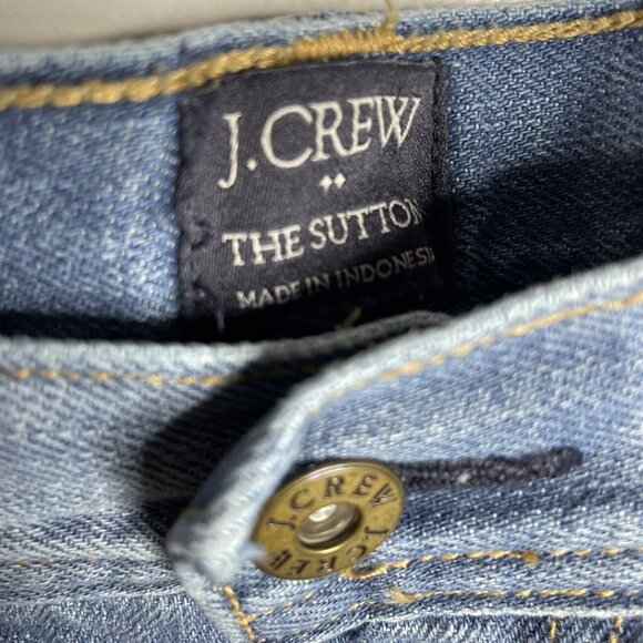 J Crew The Sutton Jeans Mens 35 X 32 Blue Slim Straight Light Wash - Picture 3 of 7